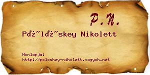 Pölöskey Nikolett névjegykártya